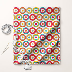 Farbiges Retro-Bullseye-Kreismuster Stoff