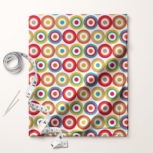 Farbiges Retro-Bullseye-Kreismuster Stoff