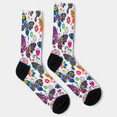 Farbiges Retro-BVutterflies-Muster Socken (Rechts)