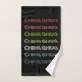 Farbiges Retro-Chihuahua-Muster Badhandtuch Set (Handtuch)