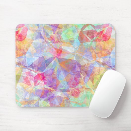 Farbiges Retro-Cooles Polygon-Mosaikkunstmuster Mousepad (Mit Mouse)