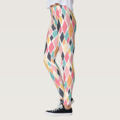 Farbiges Retro-Diamantmuster Leggings (Links)