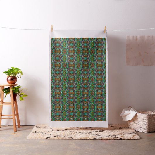 Farbiges Retro-Floral Collage Geometrisches Muster Stoff (Beispiel)