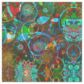 Farbiges Retro-Floral Collage Geometrisches Muster Stoff (Nahaufnahme)