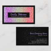 Farbiges Retro-Glitzer-Muster Visitenkarte (Vorne/Hinten)