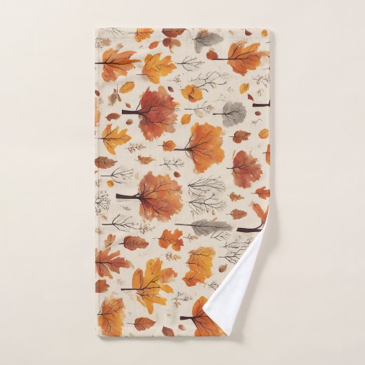 Farbiges Retro-Herbstmuster Badhandtuch Set (Handtuch)