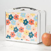 Farbiges Retro-Hippie-Blume-Muster Metall Brotdose (Beispiel)