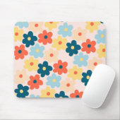 Farbiges Retro-Hippie-Blume-Muster Mousepad (Mit Mouse)