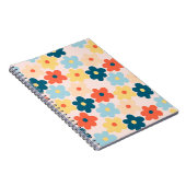 Farbiges Retro-Hippie-Blume-Muster Notizblock (Rechte Seite)