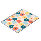 Farbiges Retro-Hippie-Blume-Muster Notizblock (Linke Seite)