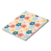 Farbiges Retro-Hippie-Blume-Muster Notizblock (Rotiert)
