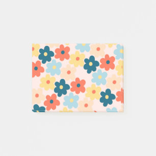 Farbiges Retro-Hippie-Blume-Muster Post-it Klebezettel