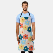 Farbiges Retro-Hippie-Blume-Muster Schürze (Getragen)