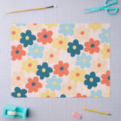 Farbiges Retro-Hippie-Blume-Muster Seidenpapier (Basteln)