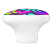 Farbiges Retro Hippie Blume Power Muster Keramikknauf (Seitenansicht)