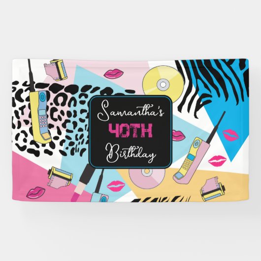 Farbiges Retro-Muster der 90er Jahre Banner (Horizontal)