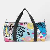 Farbiges Retro-Muster der 90er Jahre Duffle Bag (Rückseite)
