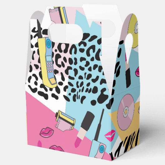 Farbiges Retro-Muster der 90er Jahre Geschenkschachtel (Geöffnet)