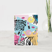 Farbiges Retro-Muster der 90er Jahre Karte (Vorderseite)