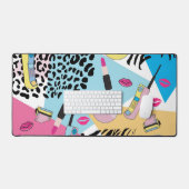 Farbiges Retro-Muster der 90er Jahre Schreibtischunterlage (Tastatur & Maus)