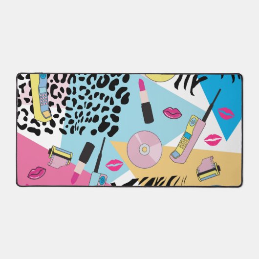 Farbiges Retro-Muster der 90er Jahre Schreibtischunterlage (Vorderseite)