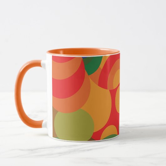 Farbiges Retro-Muster des Mitteljahrhunderts Tasse (Links)
