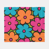 Farbiges Retro-Muster Fleecedecke (Vorderseite (Horizontal))