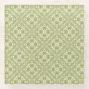 Farbiges Retro-Muster Hintergrund 2 Glasuntersetzer
