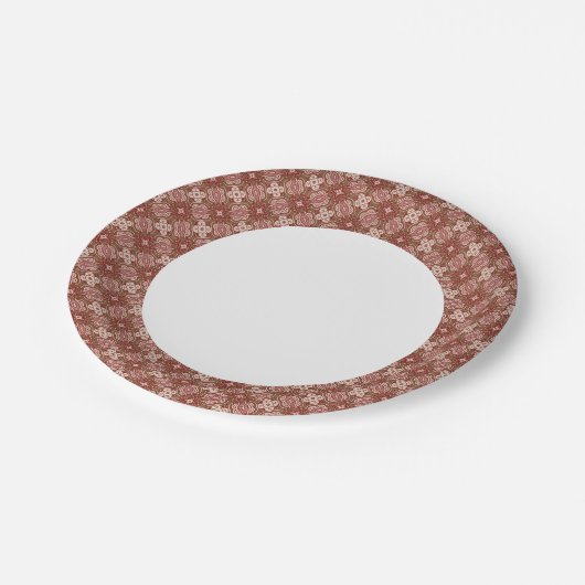 Farbiges Retro-Muster Hintergrund 4 Pappteller (Schrägansicht)