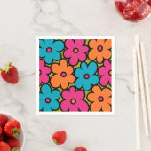 Farbiges Retro-Muster Serviette (Beispiel)