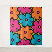 Farbiges Retro-Muster Wandteppich (Vorderseite)