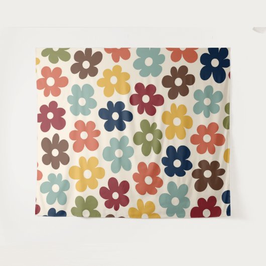 Farbiges Retro-Muster Wandteppich (Vorderseite (Horizontal))