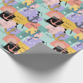 Farbiges Retro Nautic Anchor Muster Geschenkpapier (Ecke)