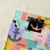 Farbiges Retro Nautic Anchor Muster Strandtuch (Beispiel)