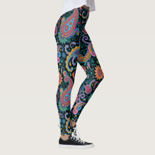 Farbiges Retro-Paisley-Muster Leggings