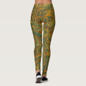 Farbiges Retro-Paisley-Muster Leggings (Rückseite)