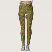 Farbiges Retro-Paisley-Muster Leggings (Vorderseite)