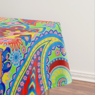 Farbiges Retro-Paisley-Muster Tischdecke