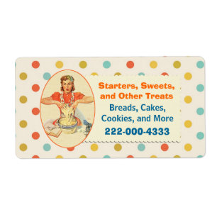 Farbiges Retro-Polka-Dot-Bäckerei-Label