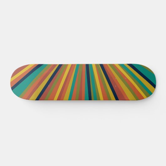 Farbiges Retro-Regenbogen-Muster Skateboard (Horizontal)