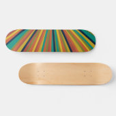 Farbiges Retro-Regenbogen-Muster Skateboard (Horizontal)