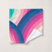 Farbiges Retro-Regenbogenmuster| Badhandtuch Set (Waschlappen)