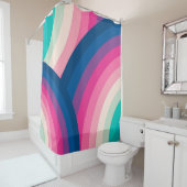 Farbiges Retro-Regenbogenmuster | Duschvorhang (Beispiel)