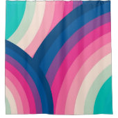Farbiges Retro-Regenbogenmuster | Duschvorhang (Vorderseite)