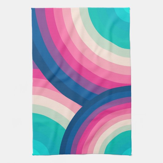Farbiges Retro-Regenbogenmuster | Geschirrtuch (Vertikal)
