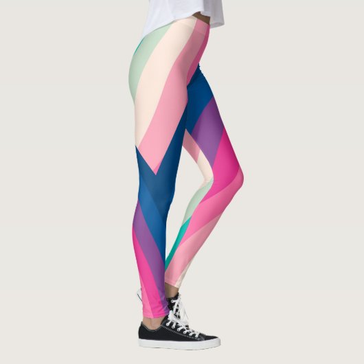 Farbiges Retro-Regenbogenmuster | Leggings (Rechts)