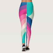 Farbiges Retro-Regenbogenmuster | Leggings (Rückseite)