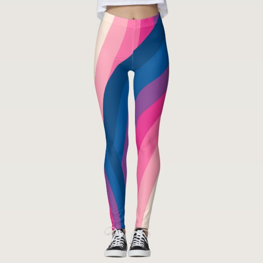 Farbiges Retro-Regenbogenmuster | Leggings (Vorderseite)