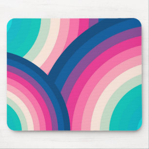 Farbiges Retro-Regenbogenmuster   Mousepad