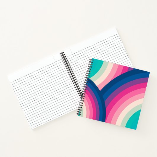 Farbiges Retro-Regenbogenmuster | Notizblock (Innenseite)